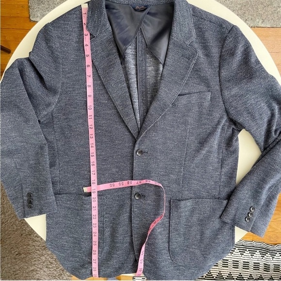 Good Man Brand Men’s Knit Unstructured Blazer Sport Coat Jacket Navy Size XL - Picture 2 of 9
